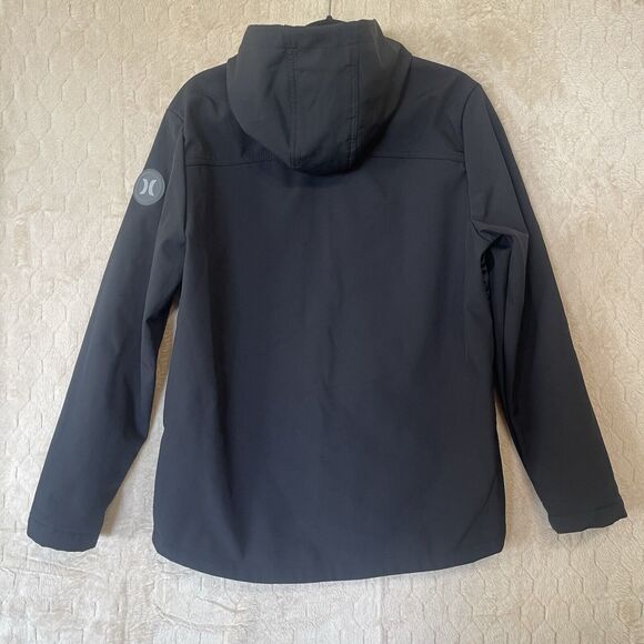 Men's Hurley 3 Layer Fabric‎ Tech Wind Resistant Jacket Black Sz Medium - Picture 13 of 13